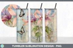GorgeousDecoupage Columbines Tumbler design.
