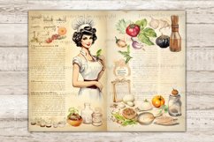 Vintage Cookbook Junk Journal Page, Food Junk Journal Paper, GlamArtZhanna, Cooking Journal Card, Housewife Digital Art, Recipe Ephemera, Woman Journal Card, Recipe Book Junk Journal Paper, Retro Collage Sheet, Baking Scrapbook Kit