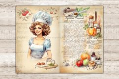 Vintage Cookbook Junk Journal Page, Food Junk Journal Paper, GlamArtZhanna, Cooking Journal Card, Housewife Digital Art, Recipe Ephemera, Woman Journal Card, Recipe Book Junk Journal Paper, Retro Collage Sheet, Baking Scrapbook Kit