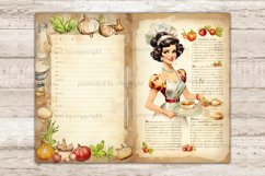 Vintage Cookbook Junk Journal Page, Food Junk Journal Paper, GlamArtZhanna, Cooking Journal Card, Housewife Digital Art, Recipe Ephemera, Woman Journal Card, Recipe Book Junk Journal Paper, Retro Collage Sheet, Baking Scrapbook Kit