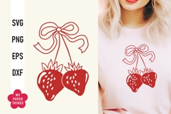 Vintage Coquette Strawberries With Bow Svg Png Designs you can use for shirts, hoodies, apparels, crewnecks, mugs, tumbler, libbey, stickers and more