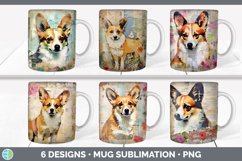 Bundle of six Decoupage Corgis Mug Wrap designs.