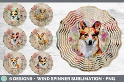 Bundle of six Decoupage Corgis Wind Spinner designs.