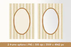 Hand-Drawn Vintage Cottagecore Oval Frame PNG Clipart Product Image 2