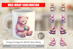 Cottagecore Bear Baking Mug Wrap Product Image 1