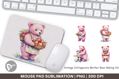Cottagecore Bear Baking Mouse Pad Product Image 1
