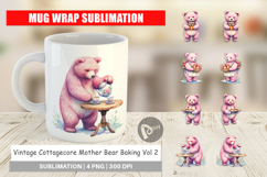 Cottagecore Bear Baking Mug Wrap Product Image 1
