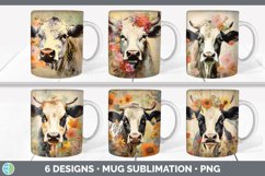 Bundle of six Decoupage Cows Mug Wrap designs.