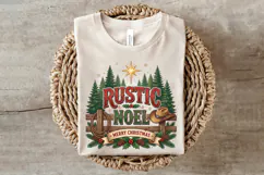 Vintage Cowboy Fence Merry Christmas PNG Product Image 2
