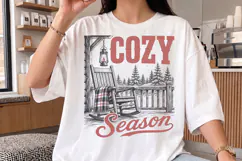 Vintage Cozy Season Christmas Design PNG, Cozy Season PNG Product Image 3