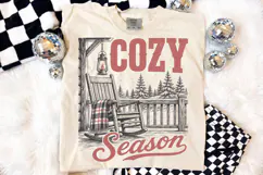 Vintage Cozy Season Christmas Design PNG, Cozy Season PNG Product Image 4