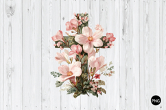 Pink and White Floral Cross PNG, Easter Day PNG Product Image 1
