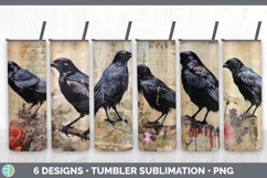 Bundle of six Decoupage Crows Tumbler designs.
