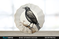 Vintage Crow Bird Wind Spinner Sublimation PNG Design Product Image 1