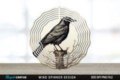 Vintage Crow Bird Wind Spinner Sublimation PNG Design Product Image 1