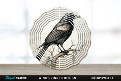 Vintage Crow Bird Wind Spinner Sublimation PNG Design Product Image 1