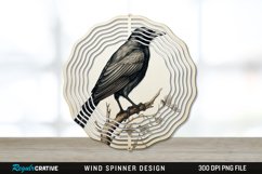 Vintage Crow Bird Wind Spinner Sublimation PNG Design Product Image 1