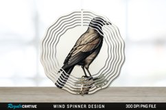 Vintage Crow Bird Wind Spinner Sublimation PNG Design Product Image 1