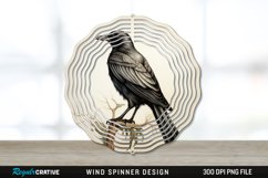 Vintage Crow Bird Wind Spinner Sublimation PNG Design Product Image 1