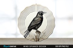 Vintage Crow Bird Wind Spinner Sublimation PNG Design Product Image 1