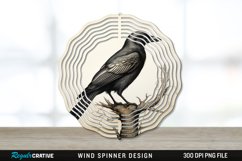 Vintage Crow Bird Wind Spinner Sublimation PNG Design Product Image 1