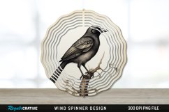 Vintage Crow Bird Wind Spinner Sublimation PNG Design Product Image 1