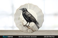 Vintage Crow Bird Wind Spinner Sublimation PNG Design Product Image 1