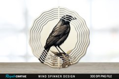 Vintage Crow Bird Wind Spinner Sublimation PNG Design Product Image 1