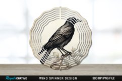 Vintage Crow Bird Wind Spinner Sublimation PNG Design Product Image 1