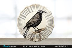 Vintage Crow Bird Wind Spinner Sublimation PNG Design Product Image 1