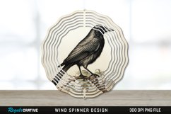 Vintage Crow Bird Wind Spinner Sublimation PNG Design Product Image 1