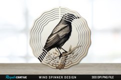 Vintage Crow Bird Wind Spinner Sublimation PNG Design Product Image 1