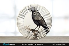 Vintage Crow Bird Wind Spinner Sublimation PNG Design Product Image 1