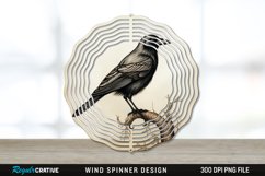 Vintage Crow Bird Wind Spinner Sublimation PNG Design Product Image 1