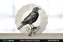 Vintage Crow Bird Wind Spinner Sublimation PNG Design Product Image 1