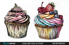 Vintage Cupcake Exquisite Clipart Product Image 1