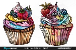 Vintage Cupcake Exquisite Clipart Product Image 1