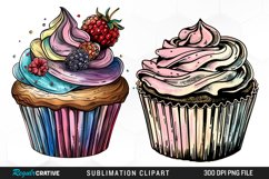 Vintage Cupcake Exquisite Clipart Product Image 1