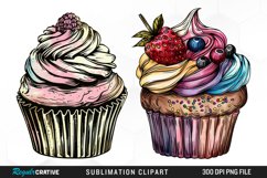 Vintage Cupcake Exquisite Clipart Product Image 1