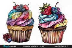 Vintage Cupcake Exquisite Clipart Product Image 1