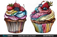 Vintage Cupcake Exquisite Clipart Product Image 1