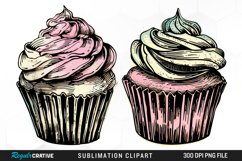 Vintage Cupcake Exquisite Clipart Product Image 1