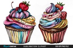 Vintage Cupcake Exquisite Clipart Product Image 1