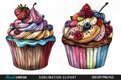 Vintage Cupcake Exquisite Clipart Product Image 1