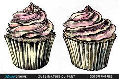 Vintage Cupcake Exquisite Clipart Product Image 1