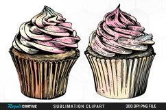 Vintage Cupcake Illustration Clipart Product Image 1