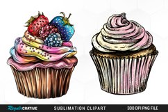 Vintage Cupcake Exquisite Clipart Product Image 1