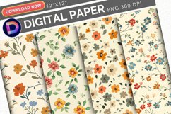 Vintage Cute Small Flowers Digital Paper Product Image 1