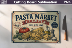 Pasta Market Sign | Cutting Board Sublimation Product Image 1