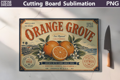 Orange Grove Sign | Cutting Board Sublimation Product Image 1